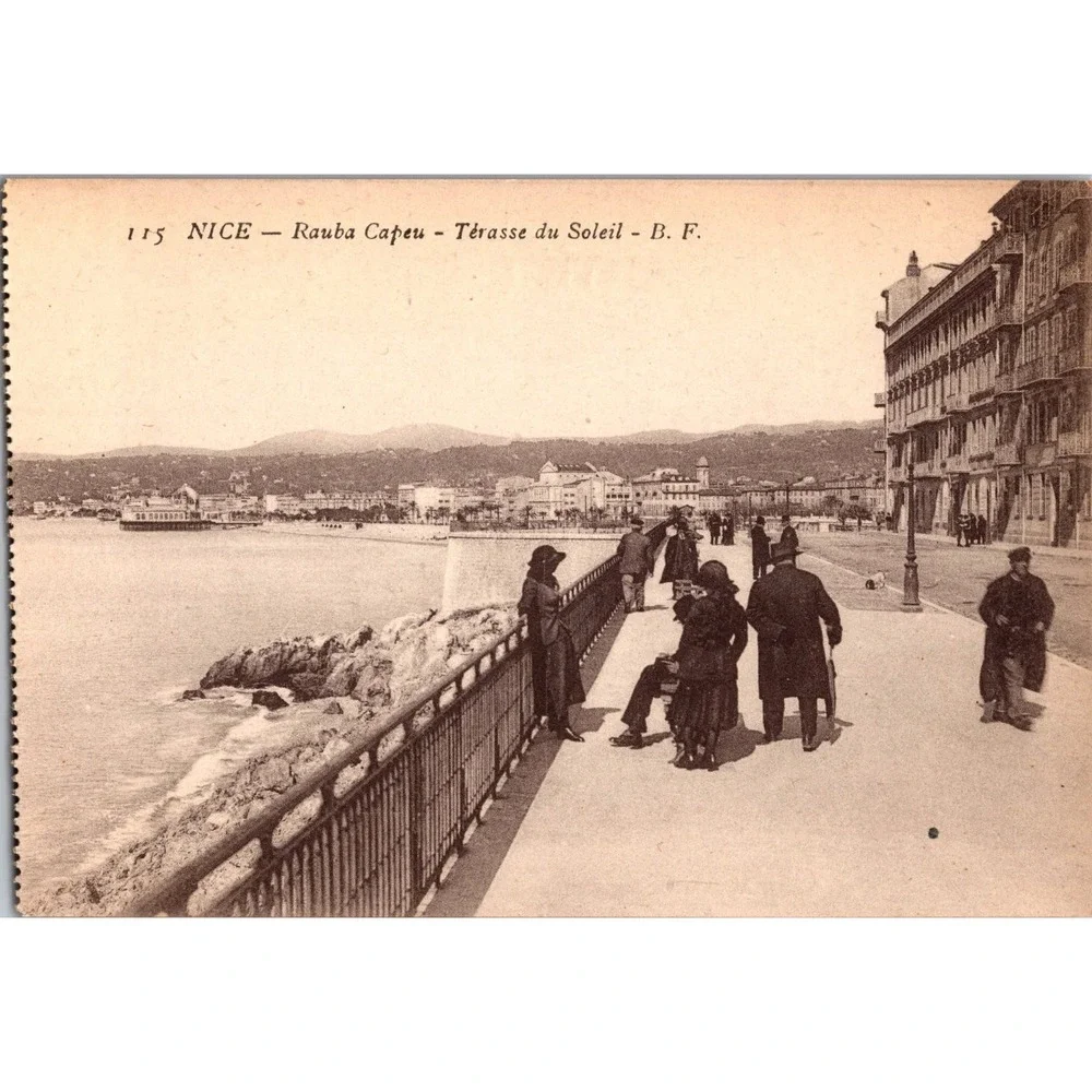 Vintage Nice Rauba Capeu Terrasse du Soleil French Postcard by‎ Baylone